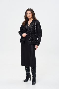 Бомбер с пайетками и сатиновым эффектом на подкладке Takka Plus 24-243 - фото 4