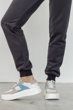 Комплект из футера с велюром: свитшот и джоггеры для активного образа Twok 400836 графит - фото 4