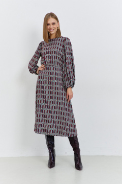 Платье из текстиля полуприлегающего силуэта с пуговицами AG Green G541/1 терракотовый - фото 4