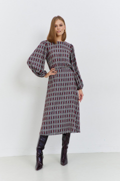 Платье из текстиля полуприлегающего силуэта с пуговицами AG Green G541/1 терракотовый - фото 3