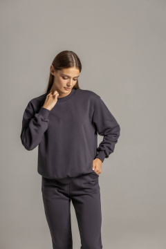 Демисезонный костюм из футера с брюками и свитшотом Twok 500702 графит - фото 5