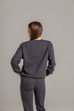 Демисезонный костюм из футера с брюками и свитшотом Twok 500702 графит - фото 4