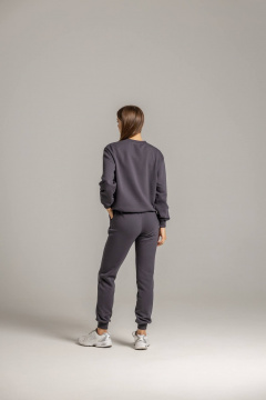 Демисезонный костюм из футера с брюками и свитшотом Twok 500702 графит - фото 3