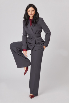 Деловой жакет из текстиля с коротким рукавом и поясом Rivoli 8079 - фото 3