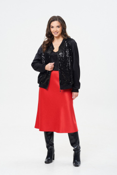 Юбка сатиновая расклешенная по косой с застежкой Takka Plus 24-236/1 - фото 2