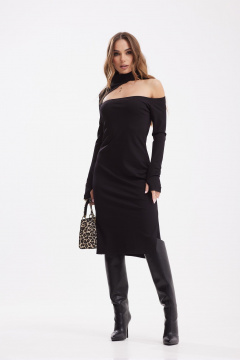 Платье прилегающего силуэта из трикотажа с асимметричным вырезом Vesnaletto 4034-2 - фото 2