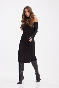 Платье прилегающего силуэта из трикотажа с асимметричным вырезом Vesnaletto 4034-2 - фото 3