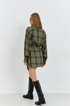 Комплект платье бэжее и серое из трикотажа и текстиля AG Green G539/1 хаки - фото 2