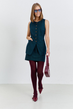 Юбка короткая на обтачке с талиевыми вытачками AG Green G532/8 зеленый - фото 3