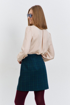 Юбка короткая на обтачке с талиевыми вытачками AG Green G532/8 зеленый - фото 2