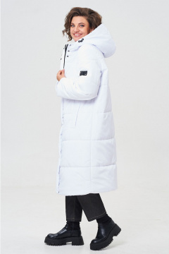 Пальто прямое с капюшоном из плащевой ткани Andina city 7013-24 белый - фото 2