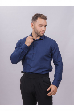 Деловая рубашка из хлопка с классическим воротником Nadex 01-088611/201-24 темно-синий_мини-оксфорд - фото 3
