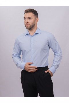 Голубая классическая рубашка из хлопка с длинным рукавом Nadex 01-094811/204-24 светло-голубой - фото 3
