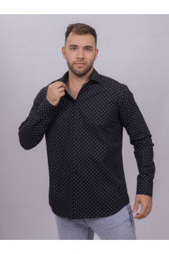 Белая, синяя и фиолетовая рубашка из хлопка Nadex 01-094811/501-24 темно-синий-белый - фото 4