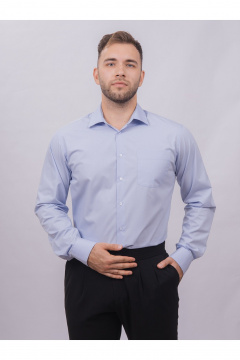Голубая деловая рубашка из хлопка с длинным рукавом Nadex 01-094912/204-24 голубая_звезда - фото 1