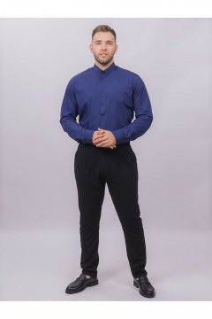 Рубашка из хлопка с длинным рукавом для делового образа Nadex 01-097112/204-24 темный_василек - фото 5
