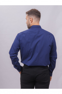 Рубашка из хлопка с длинным рукавом для делового образа Nadex 01-097112/204-24 темный_василек - фото 3