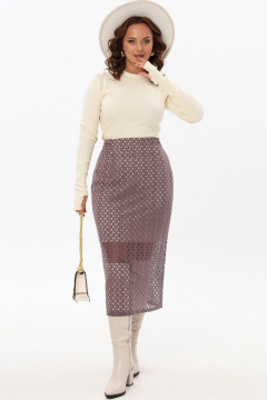 Юбка из кружевной ткани с высокой талией и разрезом Angelina & Сo 1172 - фото 3