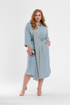 Голубое платье с атласным воротником и разрезами Deesses 1069.9 - фото 1