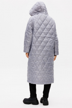 Пальто из плащёвой ткани с капюшоном демисезон классика EOLA 2769 серый - фото 2