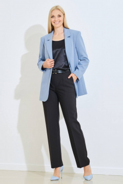 Голубой жакет из текстиля для делового образа Achosa 2903 голубой - фото 2