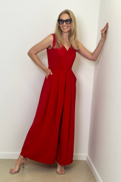 Круглогодичный нарядный красный комбинезон Achosa 93 красный - фото 3