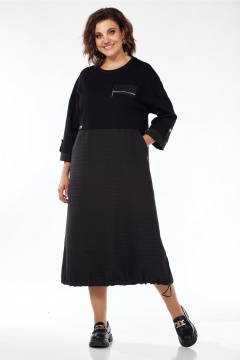 Комбинированное платье с декором и карманами стиль на каждый день Jurimex 3238 - фото 1