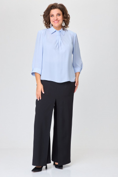 Демисезонный костюм из текстиля с юбкой-брюками БАГРЯНИЦА 3146 - фото 1