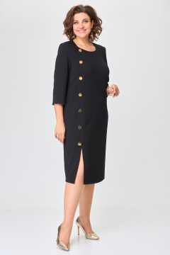 Платье миди классическое деловое из текстиля БАГРЯНИЦА 5060 - фото 1