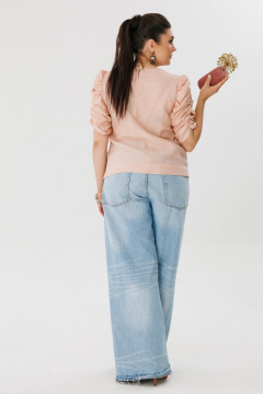 Блуза прямого силуэта из тончайшего текстиля с вырезом V Anelli 1214 рассвет - фото 5