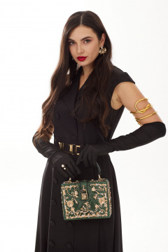 Элегантное платье А-силуэта с карманами и съёмным поясом Твой имидж 1765 черный - фото 5