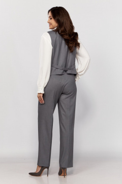 Костюм из жилета и брюк с прорезными карманами и классическим стилем MALI 724-047 серый - фото 4