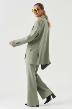 Жакет приталенный деловой из текстиля до середины бедра Панда 194330w оливковый - фото 5