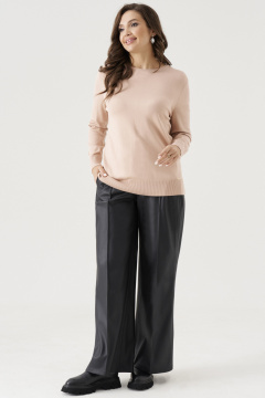 Джемпер прямого силуэта из вискозного трикотажа Панда 206240w бежевый - фото 1