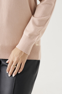 Джемпер прямого силуэта из вискозного трикотажа Панда 206240w бежевый - фото 4