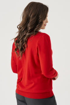 Джемпер из вискозы с резинками и круглым воротом Панда 206240w красный - фото 5