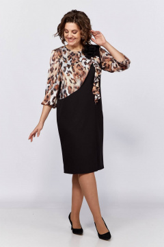 Нарядное платье из ткани с ассиметричной кокеткой Koketka i K 1218 - фото 1