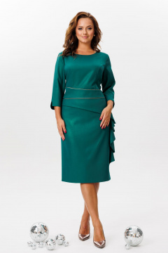 Нарядное и повседневное платье из текстиля с ассиметричным поясом Mubliz 215 - фото 5