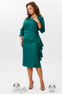 Нарядное и повседневное платье из текстиля с ассиметричным поясом Mubliz 215 - фото 2