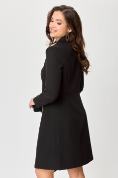Платье полуприталенное с бахромой и запахом ANASTASIA MAK 1222 черный - фото 5