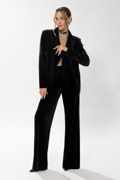 Бархатный жакет и брюки с отрезными поясами, классический стиль Golden Valley 6625 черный - фото 2