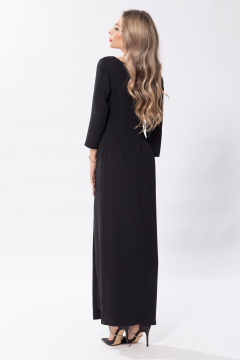 Круглогодичное нарядное платье с рельефами черное на подкладке Golden Valley 44098 черный - фото 2