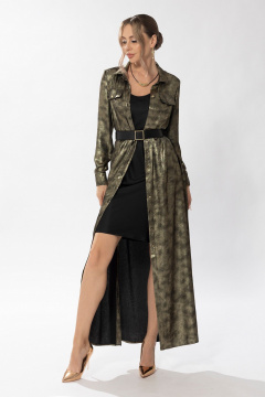 Круглогодичное шифоновое платье с рисунком и поясом Golden Valley 4659-3 золото - фото 1
