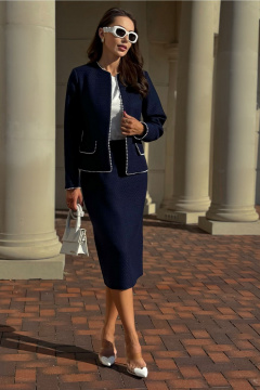 Костюм с жакетом и юбкой в стиле Chanel из твида Urs 23-240-3 - фото 4