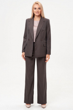 Брюки-карго и жакет деловой стиль с талиевыми рельефами IVARI 10609 гусиная_лапка_коричневая - фото 2