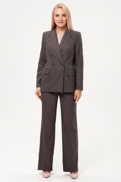 Брюки-карго и жакет деловой стиль с талиевыми рельефами IVARI 10609 гусиная_лапка_коричневая - фото 1