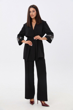 Костюм 2-ка брюки и кардиган из текстиля демисезонный LM К4445 черный - фото 2