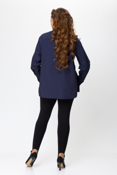 Рубашка свободного кроя в стиле оверсайз из текстиля Avenue 0301-8 синий - фото 5