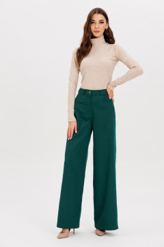 Демисезонные классические брюки из текстиля AVEEVA 5838 изумруд - фото 4