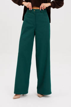 Демисезонные классические брюки из текстиля AVEEVA 5838 изумруд - фото 2